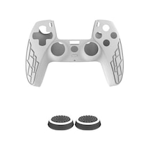 Cafele PS5 Dualsense Joystick Kol Silikon Kılıf + Analog Koruyucu Beyaz