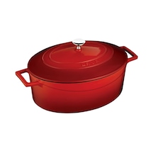 Lava Folk Oval Döküm Demir Tencere 29 CM Kırmızı