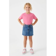 Hafico Kız Çocuk %100 Pamuk Basic Tişört Şeker Pembe