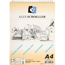 Sketch Book A4 Spiralli 90gr 60 Yp Çizim Defteri Alx.820