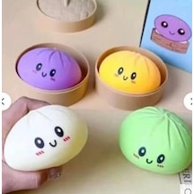 Mantı Pastel Baozi Sıkma Oyuncak Kurdeleli Sürpriz Kutuda Sevimli Stres Giderici 10x10 Cm