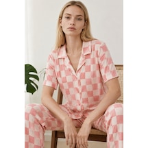 Norcia Sports Kadın Kısa Kollu Rahat Pembe Pijama Takımı 4727 Çok Renkli - 929323098 Çok Renkli - 929323098 Çok Renkli