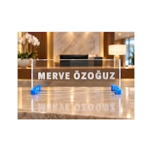 Kişiye Özel Şeffaf Pleksi Masa İsimliği Şık Ve Modern Tasarım 20x8 Cm