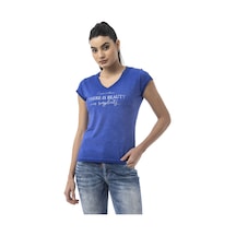 Wt396 Women's Graphic Print T-shirt Çok Renkli