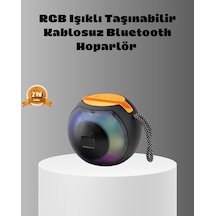 Taşınabilir Bluetooth Hoparlör Rgb Işıklı Güçlü Bas Ve 8 Saat Pil Ömrü Mh-hs8493-2726