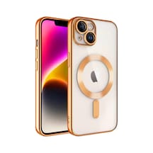 Newface Apple Uyumlu iPhone 15 Kılıf Kross Magneticsafe Kapak - Turuncu Turuncu