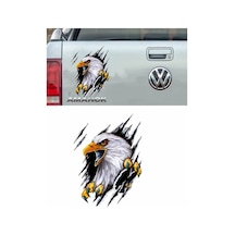 2 Adet Kartal Resmi Sticker Etiket 14 Cm
