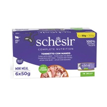 Schesir Jelly Ton Balığı Ve Biftek Jöle İçinde Yetişkin Kedi Konservesi Multipack 50gr X 6 Adet