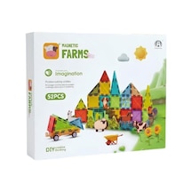 Kzl Magnetic Farms Çiftlik Hayvan Figürlü Araçlı Manyetik Yapı Blokları Seti 5.5 Cm 52 Parça Ch1508