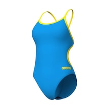 Arena Women's Swımsuıt Lace Back Solıd Turquoıse-yellow Star Çok Renkli Çok Renkli