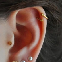 Heppii Gold Renk Cerrahi Çelik Spiral Piercing Kulak Dudak Burun Kaş Kıv Altın