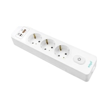 Üçlü Anahtarlı Usb Hızlı Şarjlı Topraklı Priz, 2m, Çocuk Korumalı 0