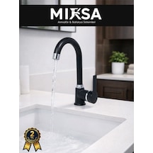 Siyah-krom Armut Baston Borulu Banyo Lavabo Bataryası Çeşmesi Musluğu Çift Su Girişli