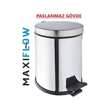 Maxiflow 3 Litre Pedallı Çöp Kovası Krom **Paslanmaz Gövde**