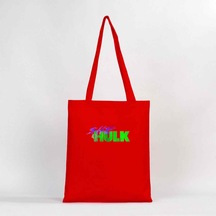 She Hulk Logo Kırmızı Gabardin Bez Çanta