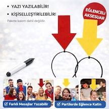 Kişiselleştirilebilir Ok İşaretli Mesaj Tacı 2 Li Set Sarı-kırmızı +0