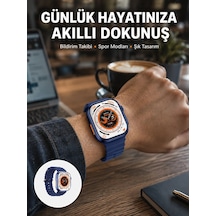 Akıllı Saat Aksesuarları Akıllı Saat 360 Mah Çoklu Spor Modlu Lacivert Siyah Kordon Yeni Nesil
