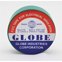 Globe Pvc Elektrik İzolasyon Bant "0.13x19x10yrds" Yeşil 500'lü 1 Koli