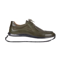 Shoetyle - Yeşil Deri Bağcıklı Erkek Günlük Ayakkabı 250-2416-994-yeşil