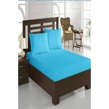 Bebesi Battal Boy 180x200+35 Cm Çift Kişilik Havlu Lastikli Çarşaf Takımı 2 Adet Yastık Kılıfı Mavi