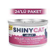 Gimcat Shinycat Jöle İçinde Tavuklu ve Karidesli Kedi Konservesi 24 x 70 G