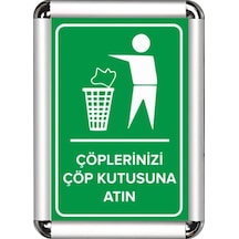Çöplerinizi Çöp Kutusuna Atınız A3 Cerceveli Uyarı Ve Yönlendirme