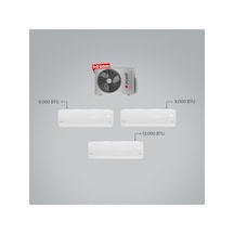 Arçelik Multi Sistem ZM18103 MD Dış - 2 Adet 9.000 Btu İç - 1 Adet 12.000 Btu İç Multi Inverter Klima