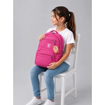 Pembe Sade Görünüm Unisex Ortaokul Ve Lise Okul Çantası Suya Dayanıklı, Ortopedik, 5 Zincir+laptop B