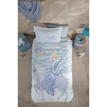 Clasy Ranforce Tek Kişilik Nevresim Takımı Winter Princess V1 Turkuaz Çok Renkli
