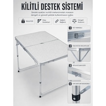 Lb 4 Kişilik Katlanabilir Kamp Masası Seti 4 Tabureli 50-65 Cm Ayarlanabilir Yükseklik Çok Renkli