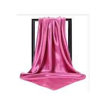 Deserto Fashion Saf Renk Parlak Saten Fular Eşarp - Akışkan Dokulu Canlı Tonlar 90x90-1837 Çok Renkli