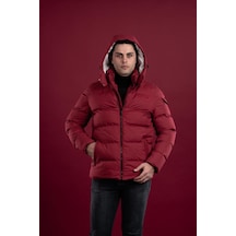 Slimfit Kapşonlu Astarlı Erkek Şişme Puffer Mont 001