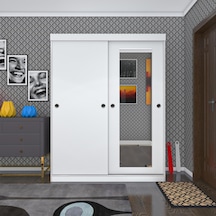 Kenzlife Portmanto Ayakkabılık Plevne Aynalı Mat Beyaz 180 140 50 Suntalam 24 Çift Ayakkabı Kapasitesi