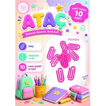 3d Baskı Renkli Kitap Ve Defter Ataçı Pembe 10 Adet