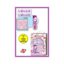 Tokidas Bff Nail Playing Set - Unicorn Modeli Ojeli Stickerlı Çocuk Takma Tırnak Seti Güzellik Seti - N05-unicorn-mor