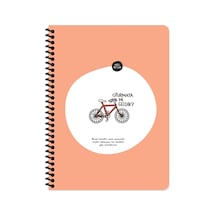 Hisli Şeyler Çizgili Spiralli Stickerli Defter Oturmaya Mı Geldik 16,5x22,5 Çok Renkli
