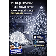 Yılbaşı Led Işık İp Led 10 Mt Beyaz İç Mekan Sabit Yanar Eklenebilir Beyaz