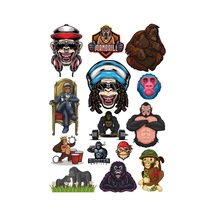 Goril Sticker Set-2 15 Parça Telefon, Tablet, Defter, Laptop Sticker