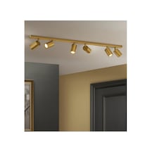 6 Lı Gu10 Led Tavan Spot Mat Altın Gold Eskitme Kaplama Hareketli Os Ram Tasarruflu Led Ampül Dahil Siyah