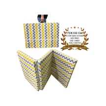 Katlanır Kamp Yatağı Çadır Yatağı Sünger Yatak Fermuarlı 70x180 Cm 6 Cm-sarı Gri Zikzak