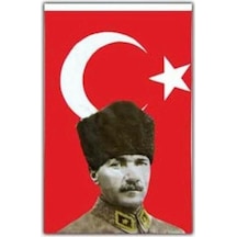Bayrak Mustafa Kemal Atatürklü Bayrak - Atalı Türk Bayrağı 50x75cm Diğer
