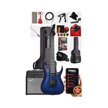 Maxword Grade-50amp Blue Rosewood Yüksek Kalite Floyde Rose 50w Amfili Elektro Gitar