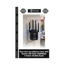 Özel Seri Ag Kablosuz Akış Wifi Router Çift Bant 1600mbps 4 Anten Ac35q Siyah