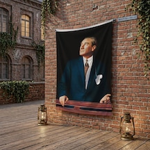Istikbal Göklerdedir Atatürk Portresi Poster Bayrak Raşel Kumaş 100x150 Cm Ata32 Diğer