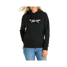 Dragonforce Logo Baskılı Siyah Kadın Kapşonlu Sweatshirt