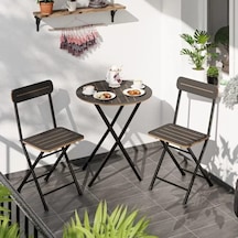 Masa Sandalye Bahçe Bistro Takım Yuvarlak Füme 1483 Füme