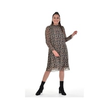 Myline Astarlı Şifon Gipe Detaylı Elbise (536943231)
