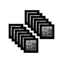 4x4 Picture Frame With Polished Plexiglass - Set Of 12 - Signature Collection - Picture With Engineered Wood - Square Frame For Tabletop And Wall Display - Black