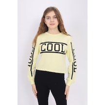 Toontoy Kız Çocuk Cool Baskılı Sweatshirt Sarı