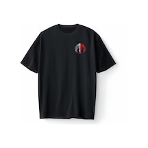 Bumeta Anime White Red Naruto Kakashi Ball Oversize Unisex Tişört T-shirt Siyah